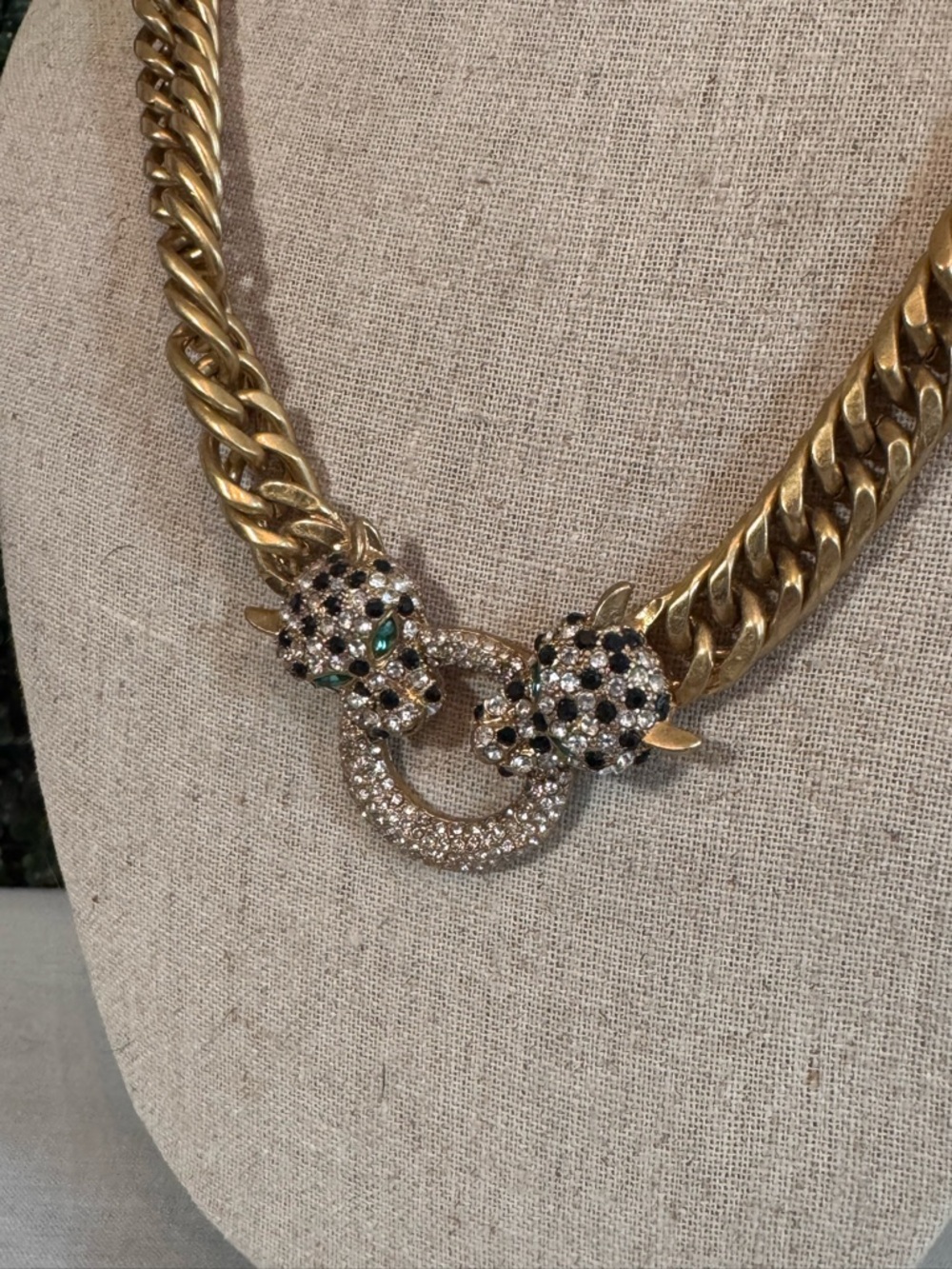 Cabi Gold-Tone Pavé Jaguar Head Statement Necklace - Picture 4 of 5